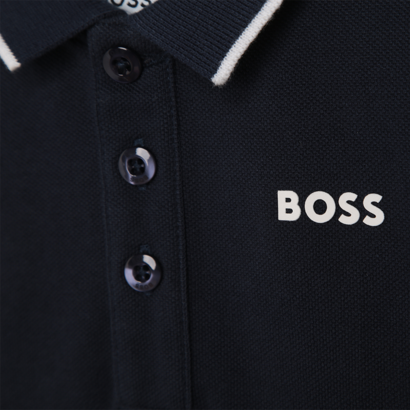 Katoenen polo met korte mouwen BOSS 
                    BOY
