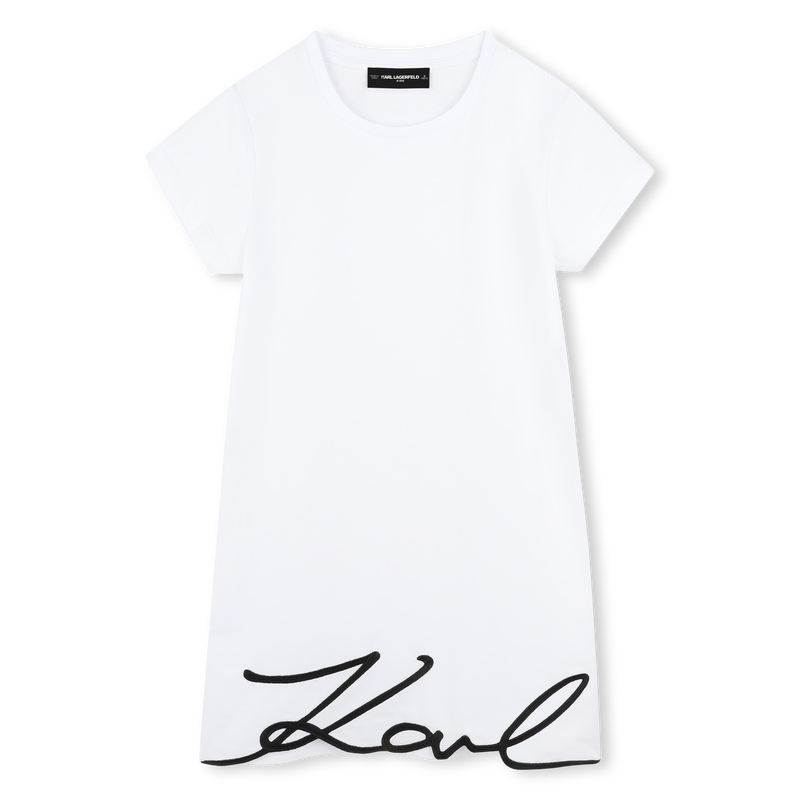 Geborduurde jurk korte mouwen KARL LAGERFELD KIDS 
                    GIRL